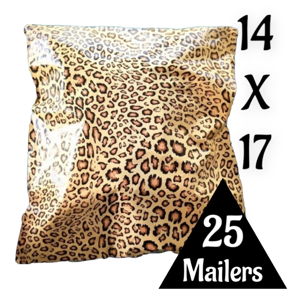 25 14X17 Poly Mailers Leopard Shipping Envelopes PRICE IS FIRM - Picture 5 of 11